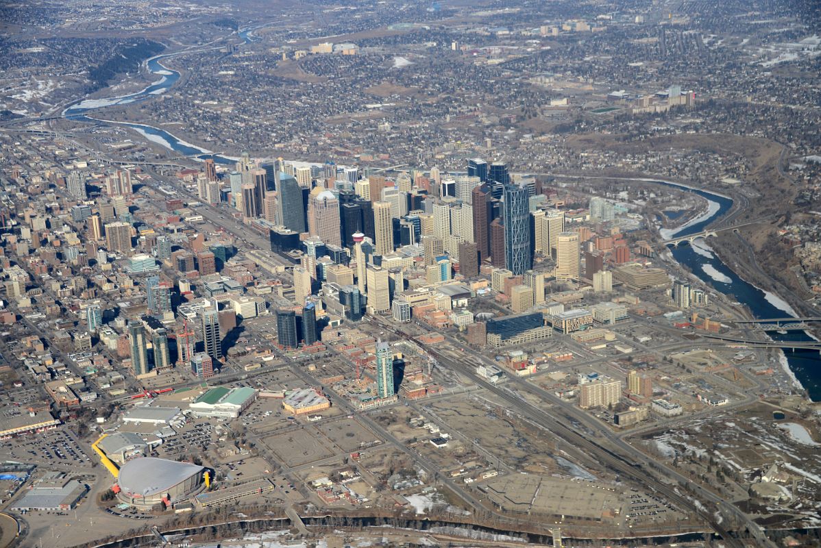 02B Calgary Downtown From The Air In Winter